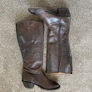 Lucchese Classics x KemoSabe Leather Brown Knee High Riding Boots